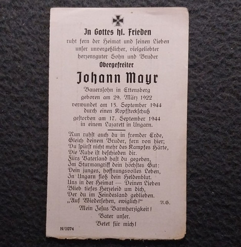 Sterbebild deathcard ww2 - sterbebild,, deathcard,