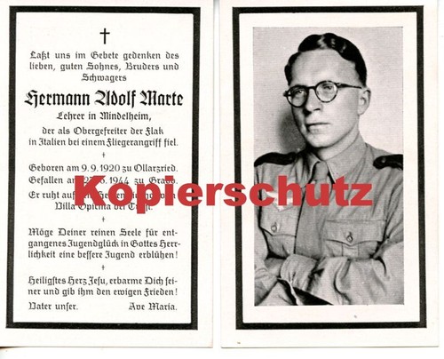 2wk sterbebild ww2 - sterbebild,