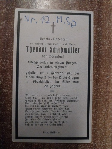 Sterbebild deathcard ww2 - sterbebild,,