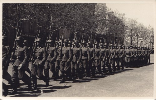Postkarte polizei marching - polizei,